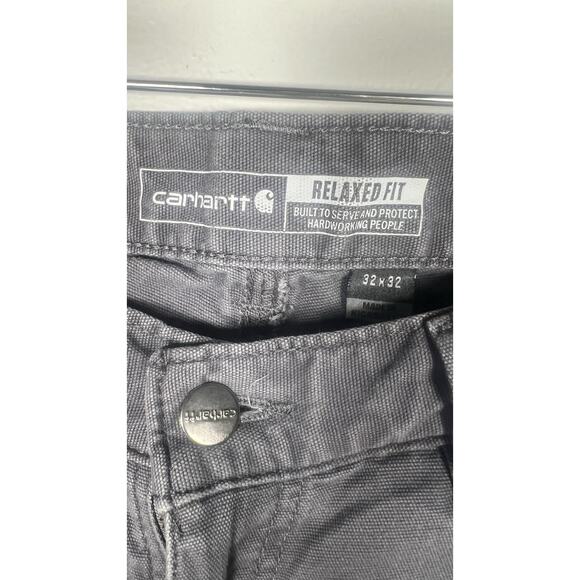 Carhartt Rugged Flex Relaxed Fit Canvas Work Pants Dark Gray Size 32x32 - Picture 4 of 11